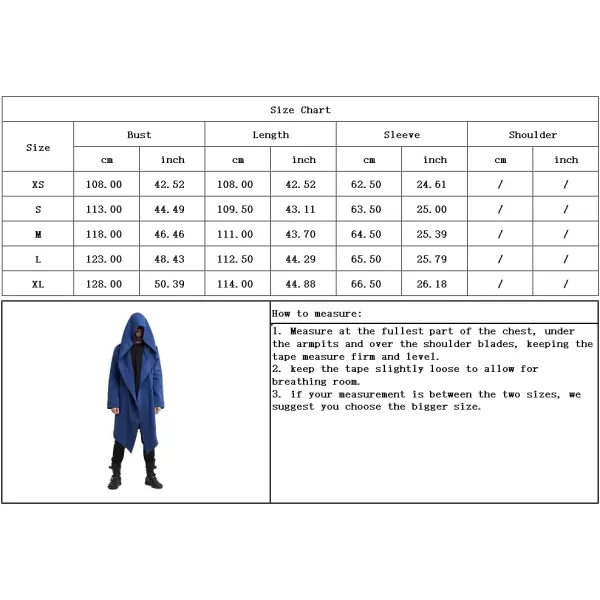 chouyatou Mens Casual LooseFit Open Front Cape Hooded Duster Coat Cardigan OuterwearBlack