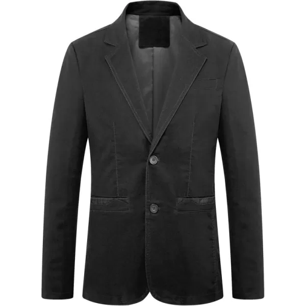 chouyatou Mens Casual Notched Collar 2 Button Slim Lightweight Workwear Suit Blazer JacketBlack