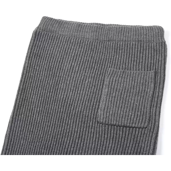 chouyatou Womens Turtleneck 2 Piece Outfits Ribbed Knit Sweater Midi Pencil Skirt SetGray
