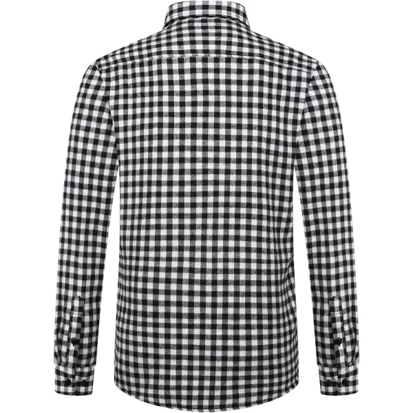 chouyatou Mens Winter Long Sleeve Sherpa Lined Warm Button Up Front Plaid Flannel Shirt JacketSmallblack