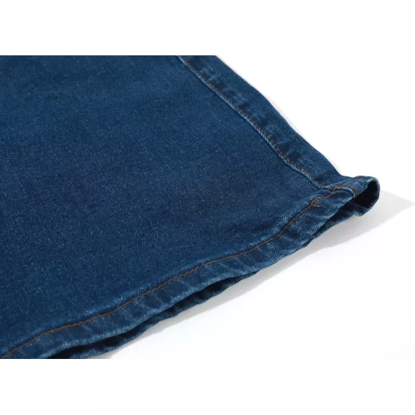 chouyatou Womens Casual Stretch Waist Washed Denim Aline Maxi SkirtDeep Blue