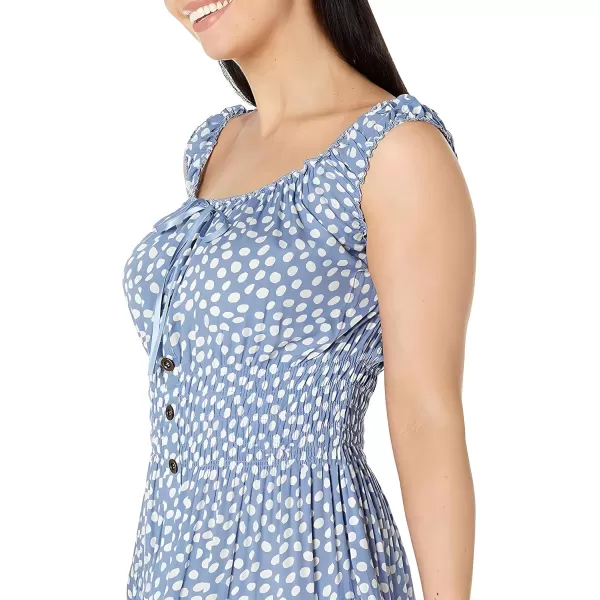 OSTOO Womens 2024 Summer Boho Floral Print Tiered Casual Flowy Long Maxi DressBlue