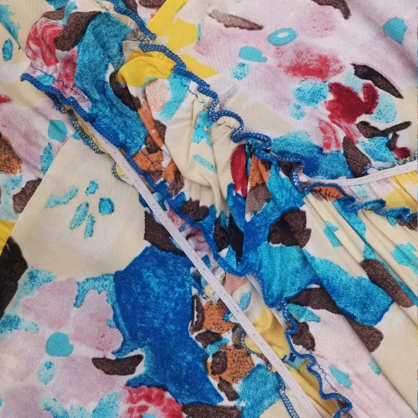 OSTOO Womens 2024 Summer Boho Floral Print Tiered Casual Flowy Long Maxi DressFloral Blue