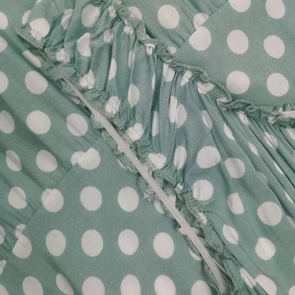 OSTOO Womens 2024 Summer Boho Floral Print Tiered Casual Flowy Long Maxi DressGreen Polka Dot
