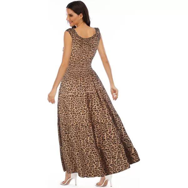 OSTOO Womens 2024 Summer Boho Floral Print Tiered Casual Flowy Long Maxi DressKhaki