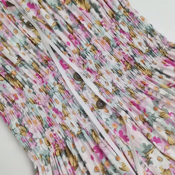 OSTOO Womens 2024 Summer Boho Floral Print Tiered Casual Flowy Long Maxi DressLight Pink Floral