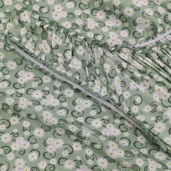 OSTOO Womens 2024 Summer Boho Floral Print Tiered Casual Flowy Long Maxi DressLittle Green Flowers