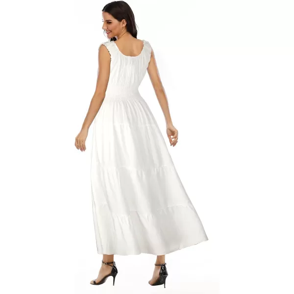 OSTOO Womens 2024 Summer Boho Floral Print Tiered Casual Flowy Long Maxi DressOffwhite