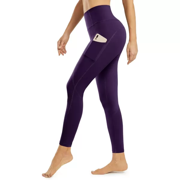STYLEWORD Womens Yoga Pants with Pockets High Waist Workout Leggings Running PantsDark Purple018k
