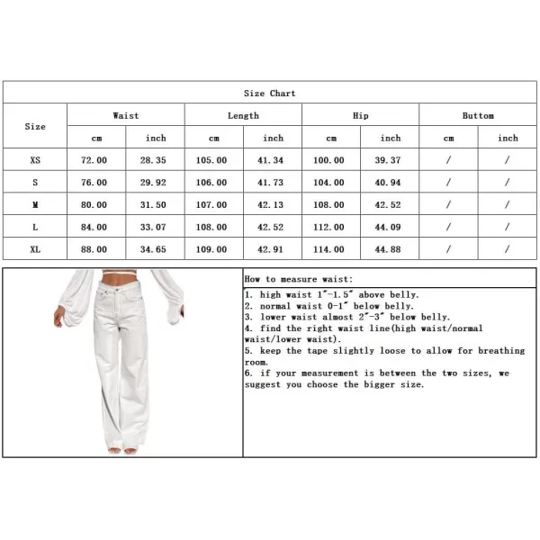 chouyatou Womens High Waist Boyfriend Jeans Y2K Streetwear Straight Leg Palazzo Denim PantsWhite