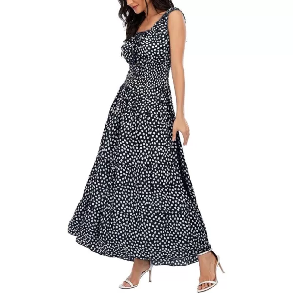 OSTOO Womens 2024 Summer Boho Floral Print Tiered Casual Flowy Long Maxi DressBlack