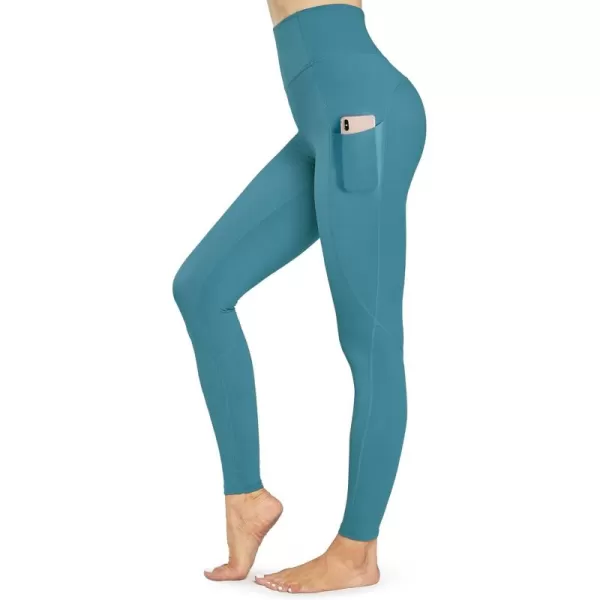 STYLEWORD Womens Yoga Pants with Pockets High Waist Workout Leggings Running PantsBlue018c