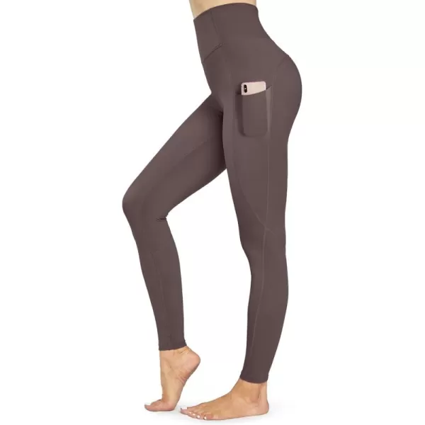 STYLEWORD Womens Yoga Pants with Pockets High Waist Workout Leggings Running PantsBurnt Umber