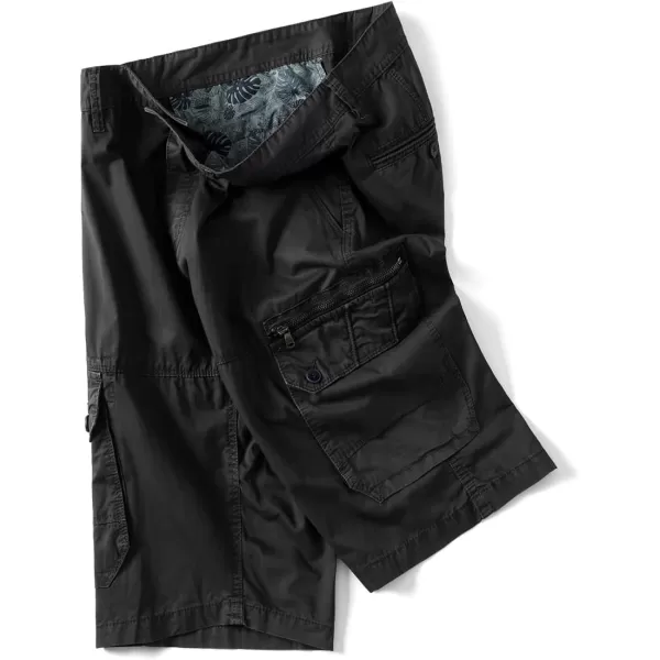 chouyatou Mens Casual 6 Pocket Straight Leg Beach Work Wear Summer Cargo ShortsBlack