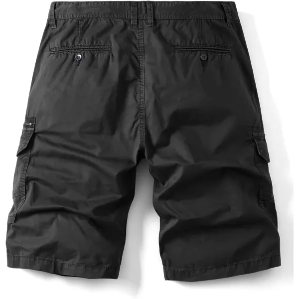chouyatou Mens Casual 6 Pocket Straight Leg Beach Work Wear Summer Cargo ShortsBlack