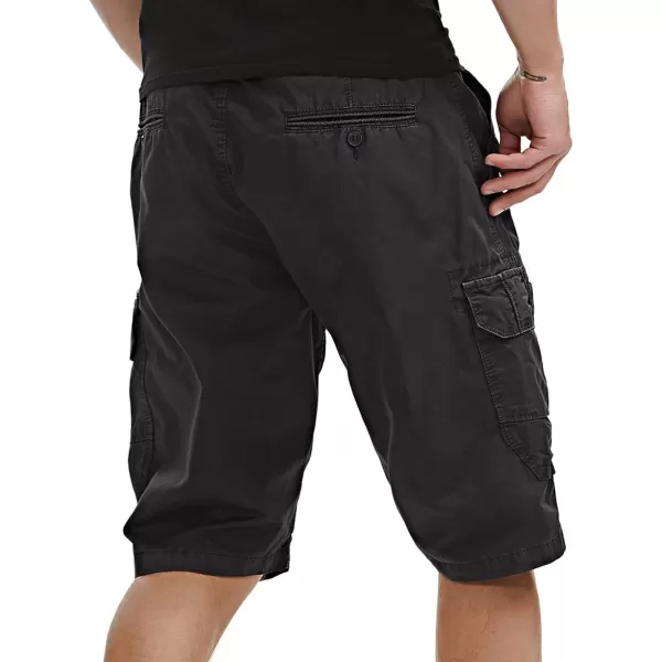 chouyatou Mens Casual 6 Pocket Straight Leg Beach Work Wear Summer Cargo ShortsBlack