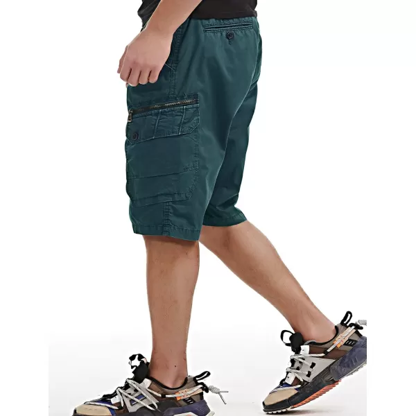 chouyatou Mens Casual 6 Pocket Straight Leg Beach Work Wear Summer Cargo ShortsBlue