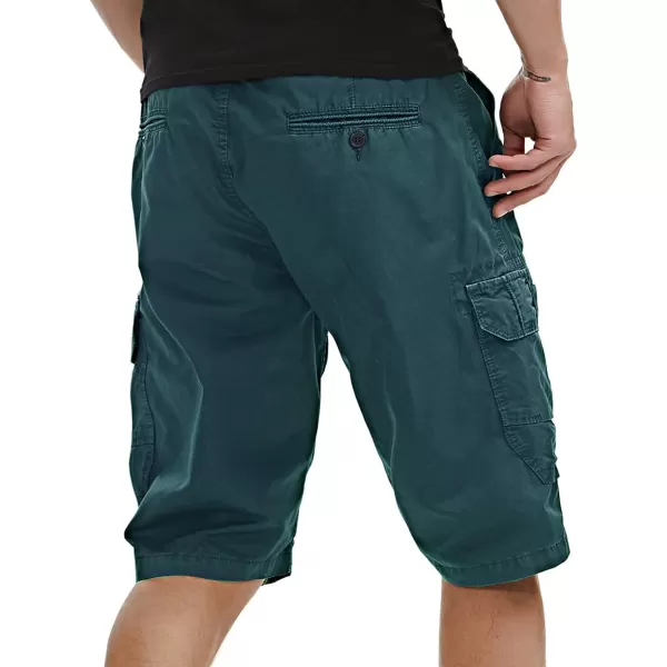 chouyatou Mens Casual 6 Pocket Straight Leg Beach Work Wear Summer Cargo ShortsBlue