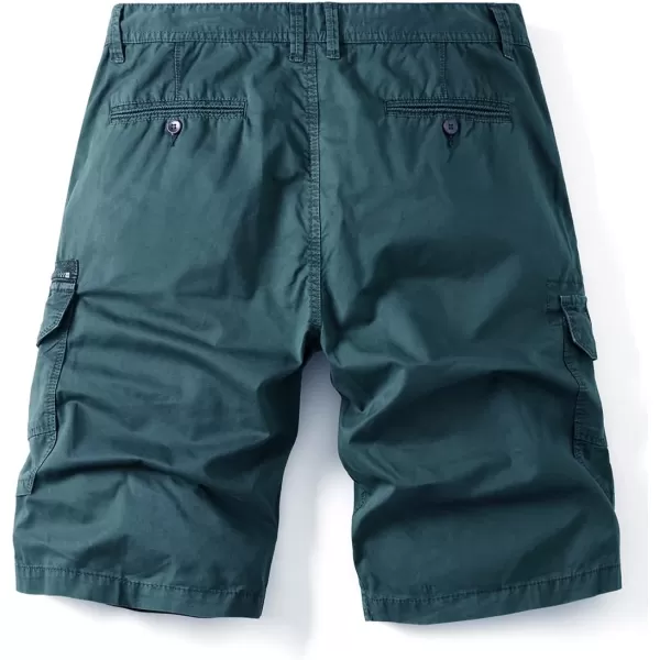chouyatou Mens Casual 6 Pocket Straight Leg Beach Work Wear Summer Cargo ShortsBlue