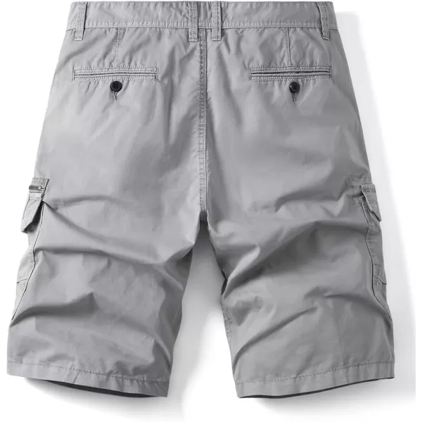 chouyatou Mens Casual 6 Pocket Straight Leg Beach Work Wear Summer Cargo ShortsGrey