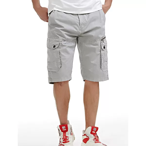 chouyatou Mens Casual 6 Pocket Straight Leg Beach Work Wear Summer Cargo ShortsGrey
