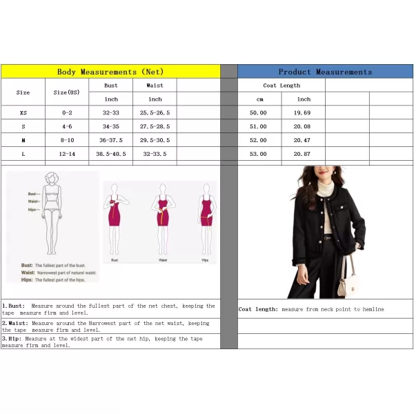 chouyatou Womens Fall Business Casual Tweed Jacket Button Down Slim Fit Office Work Blazer CoatBlack