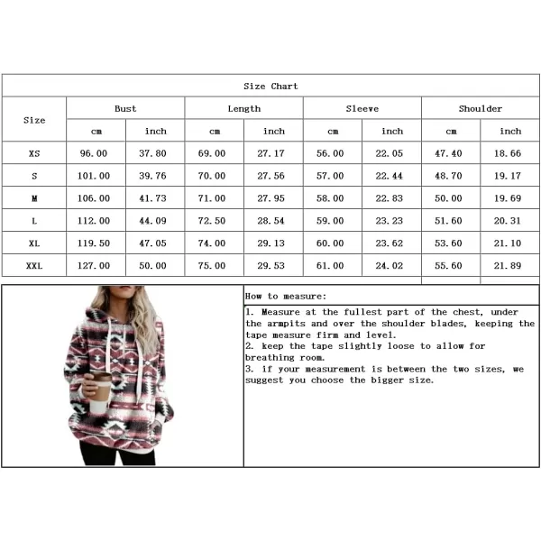 chouyatou Womens Warm Half Zip Tribal Aztec Printed Hooded Fuzzy Fleece Hoodie SweatshirtWine Red