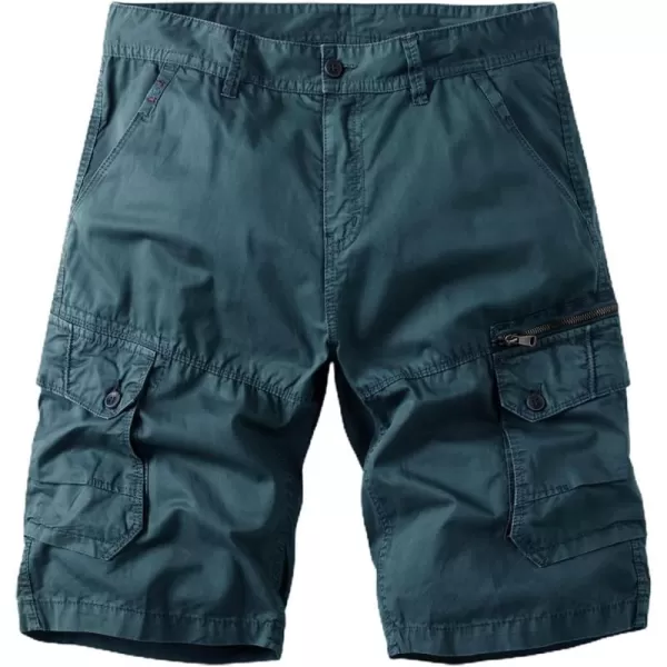 chouyatou Mens Casual 6 Pocket Straight Leg Beach Work Wear Summer Cargo ShortsBlue