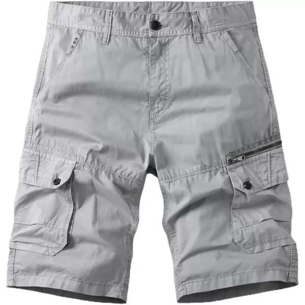 chouyatou Mens Casual 6 Pocket Straight Leg Beach Work Wear Summer Cargo ShortsGrey