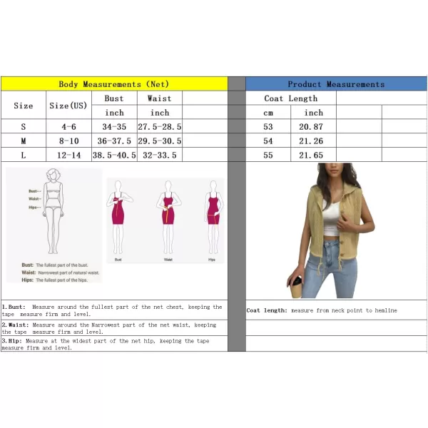 chouyatou Womens Hooded Cable Knit Sweater Vest Button Up Sleeveless Crop Vest Tank TopKhaki