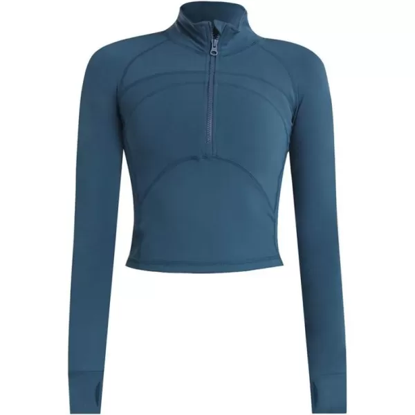 chouyatou Womens Lightweight Half Zip Athletic Track Performance Workout JacketBlue