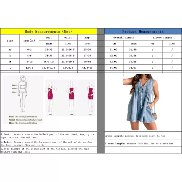 chouyatou Women Summer Casual V Neck Denim Romper Dress Sleeveless Jean Overall Short Jumpsuit with PocketLight Blue