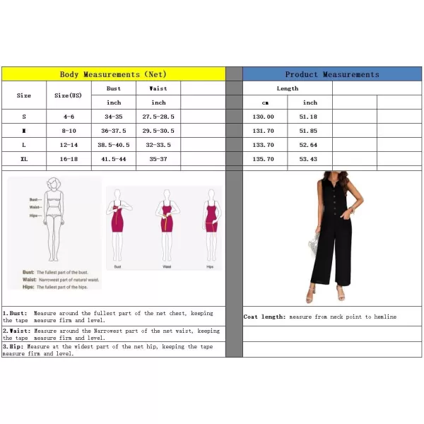 chouyatou Womens Spring Summer Cotton Linen Jumpsuits Button Down Casual Overall RompersBlack