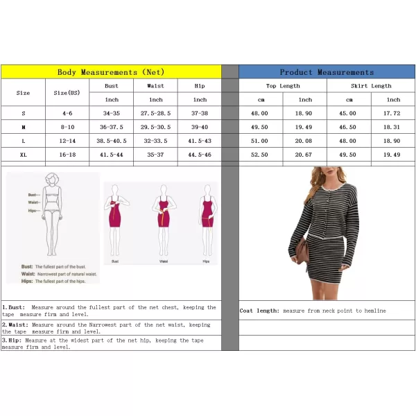 chouyatou Womens 2 Piece Sets Striped Ribbed Knit Button Down Cardigan and Mini Bodycon Skirt OutfitsGrey