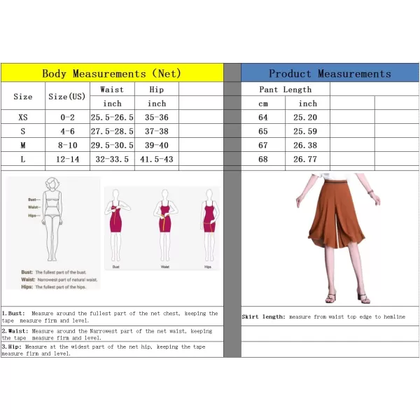 chouyatou Womens Chiffon Wide Leg Bermuda Shorts High Elastic Waisted Dressy Casual Capri Pants CulottesOrange