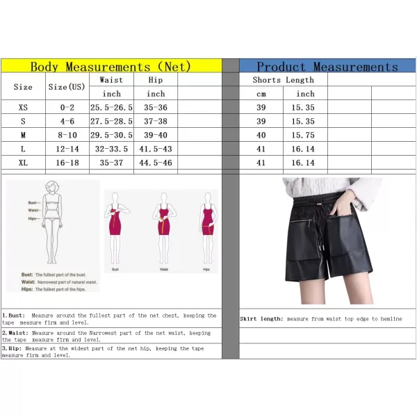 chouyatou Womens Cool Zipper Pockets High Elastic Waist Wide Leg Pu Faux Leather Shorts with PocketsBlack