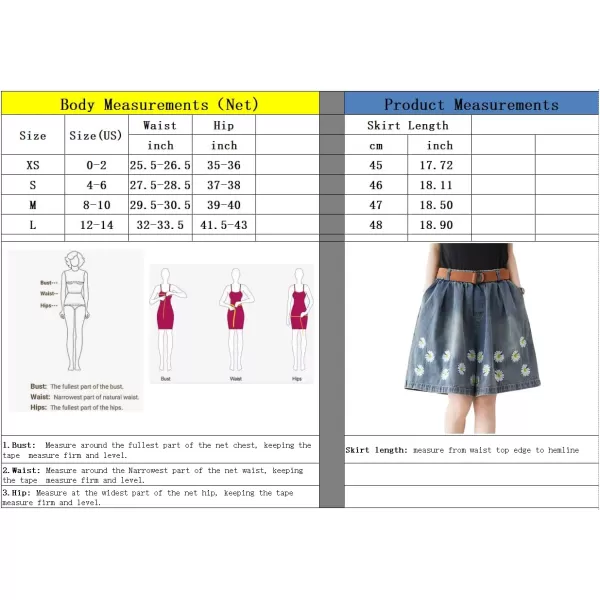 chouyatou Womens Cute Daisy Embroidery Denim Shorts Elastic Waist Wide Leg Jean Shorts with PocketsLight Blue