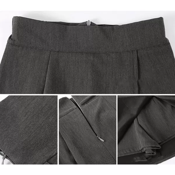 chouyatou Womens High Waist Pencil ALine Skirt Skort Mini Skirt with Builtin ShortsBlack
