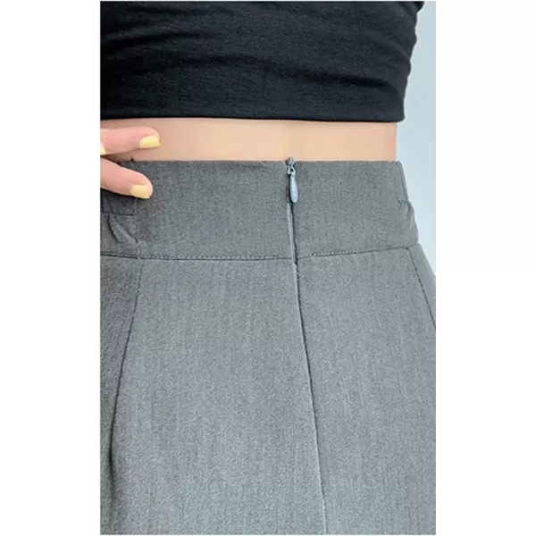 chouyatou Womens High Waist Pencil ALine Skirt Skort Mini Skirt with Builtin ShortsGrey