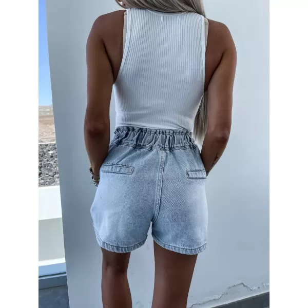 chouyatou Womens Summer Sexy Rivet Studded Elastic Waist Wide Leg Y2k Denim Jean ShortsHeart Rivets