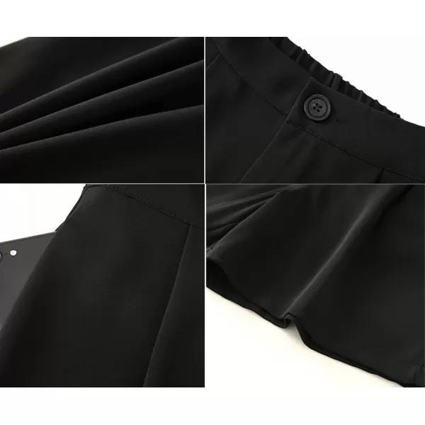 chouyatou Womens Casual High Waist Wide Leg Shorts Y2K Novelty Summer Shorts with PocketsBlack