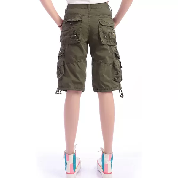 chouyatou Womens Casual Loose Fit MultiPockets Twill Bermuda Cargo Shorts31army