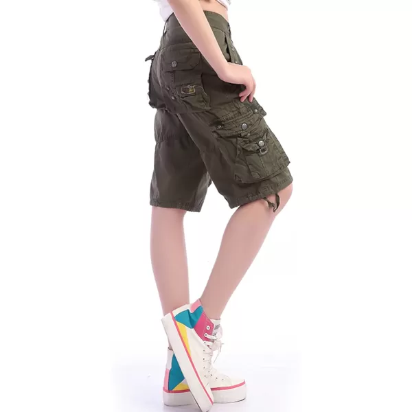 chouyatou Womens Casual Loose Fit MultiPockets Twill Bermuda Cargo Shorts31army