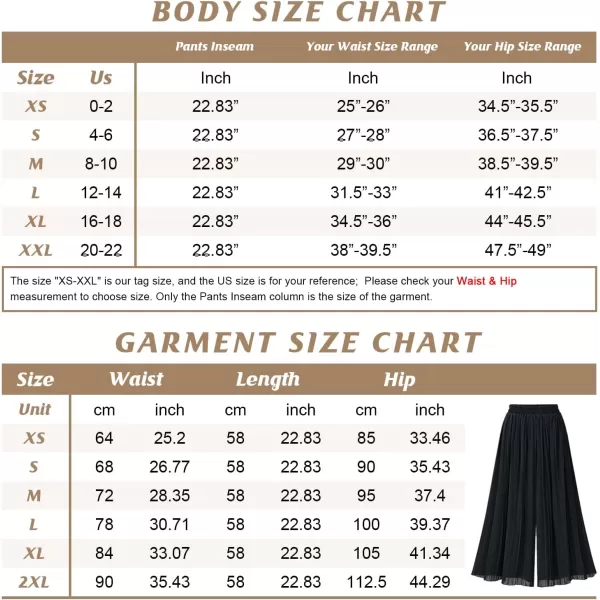 chouyatou Womens Elastic Waist ALine Pleated Chiffon Cropped Wide Leg Pants CulottesGreen