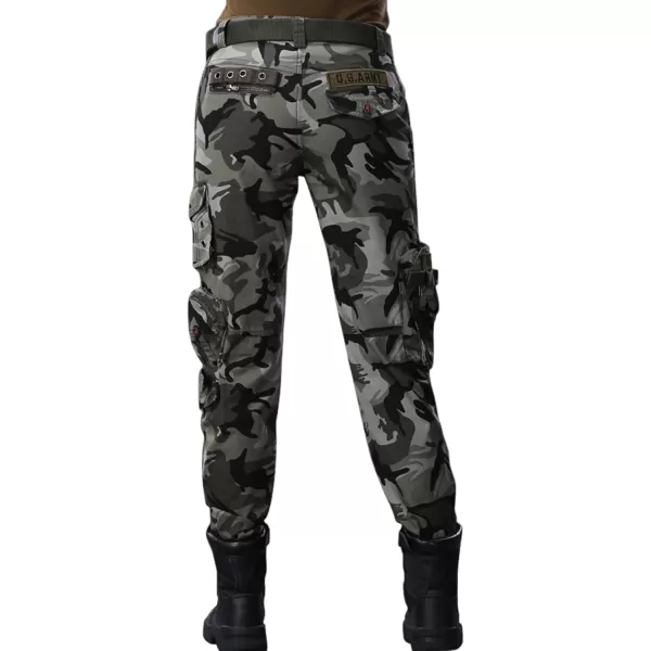 chouyatou Womens Active Loose Fit Military MultiPockets Wild Cargo PantsCamouflage