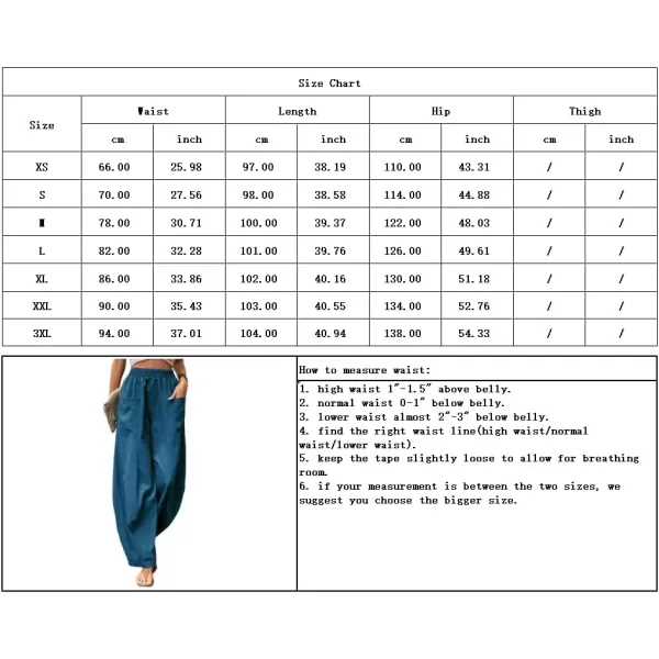chouyatou Womens Casual Wide Leg Palazzo Cotton Linen Pants Fashion Elastic High Waist Harem PantsPink