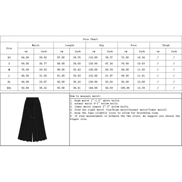 chouyatou Womens Drawstring Elastic Waist Loose Lightweight Wide Leg Flowy Pleated Jersey Capris Pant CulottesBlack