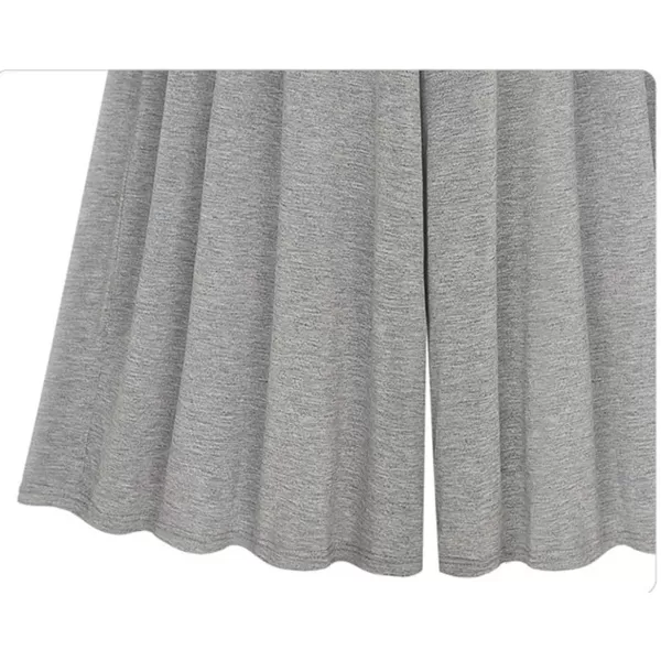 chouyatou Womens Drawstring Elastic Waist Loose Lightweight Wide Leg Flowy Pleated Jersey Capris Pant CulottesGrey