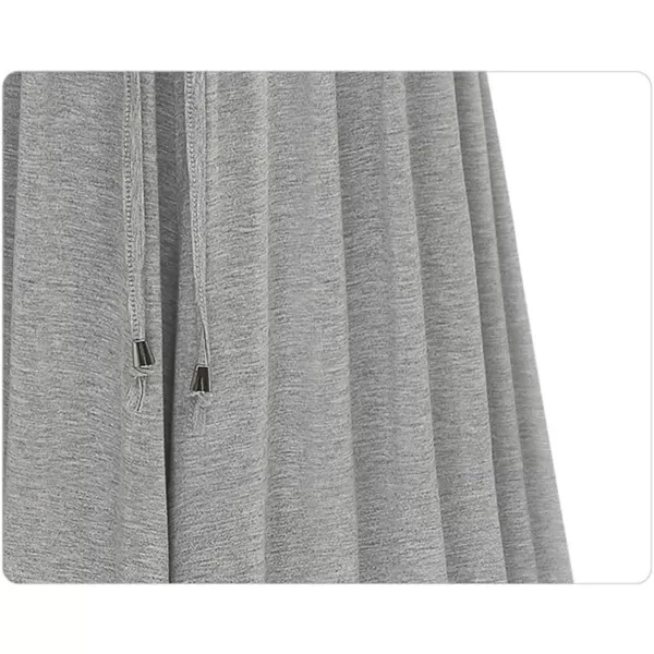 chouyatou Womens Drawstring Elastic Waist Loose Lightweight Wide Leg Flowy Pleated Jersey Capris Pant CulottesGrey