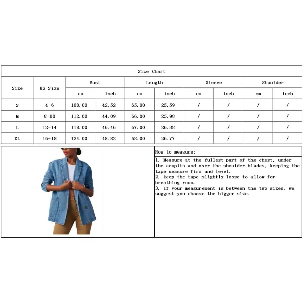 chouyatou Womens Fall Business Casual Denim Blazer Suit Loose Office Boyfriend Jean JacketBlue